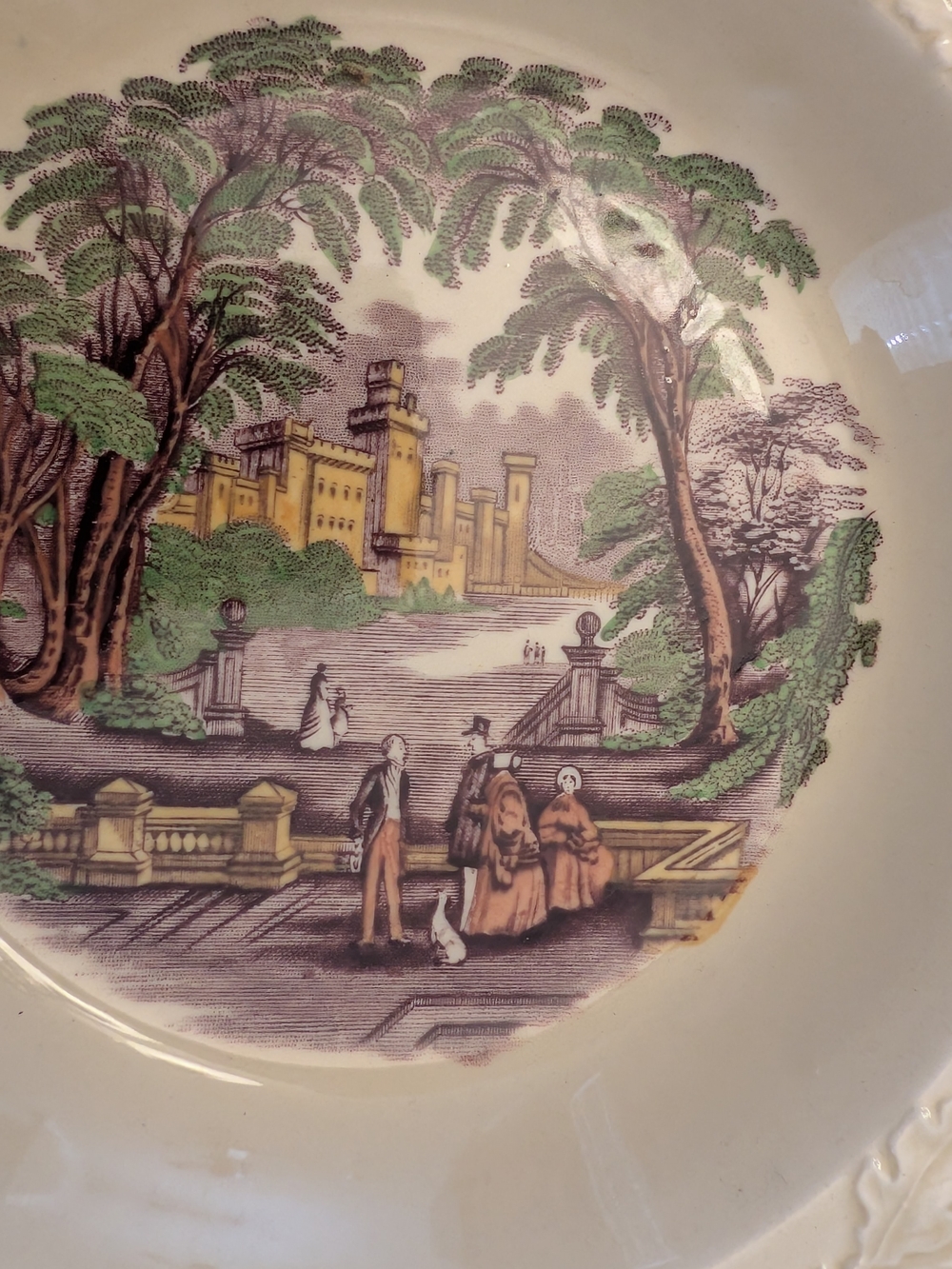 Mason's Oak Vista Ironstone Plate Backstamp in Purple and Tan